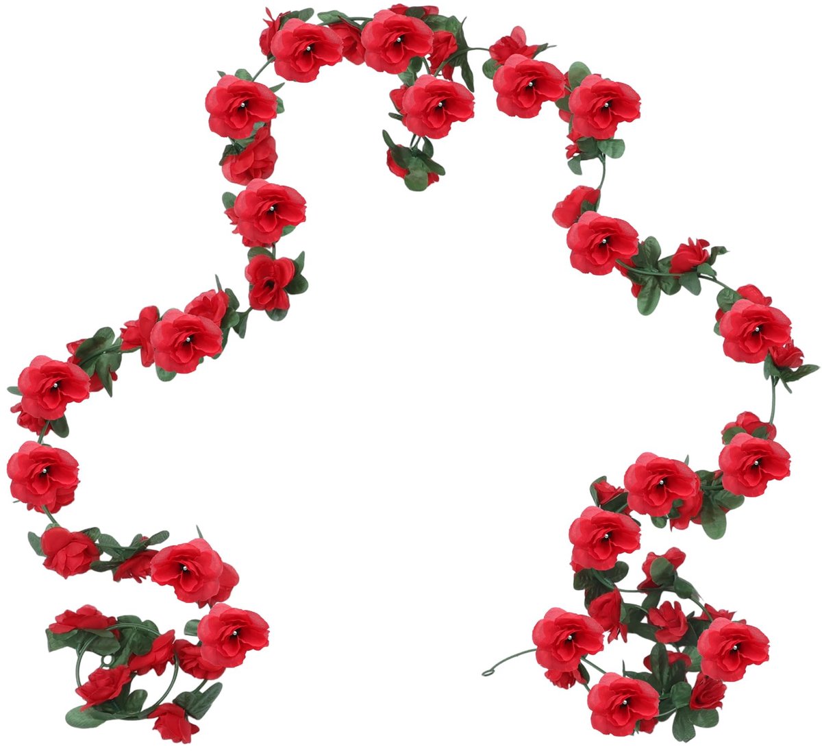 Dailygoods- Bloemenkrans Kunststof - 220 cm - 4 Stuks - Roze Bloemen - Decoratie Bruiloft/