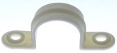 PVC zadel - creme - 4.2 x 1.2 cm - voor eenvoudig buizen bevestigen aan wand - 6 stuks