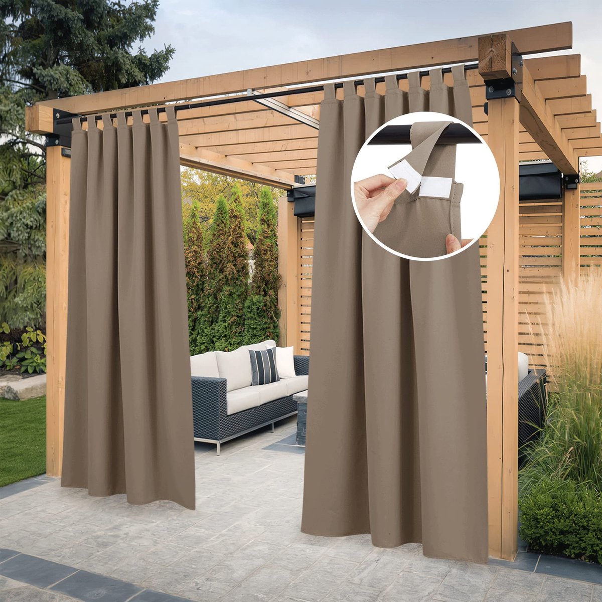 Dailygoods- Zonnezeil Waterdicht - Verduisteringsgordijn 2 Stuks - Buiten - Privacy - 132