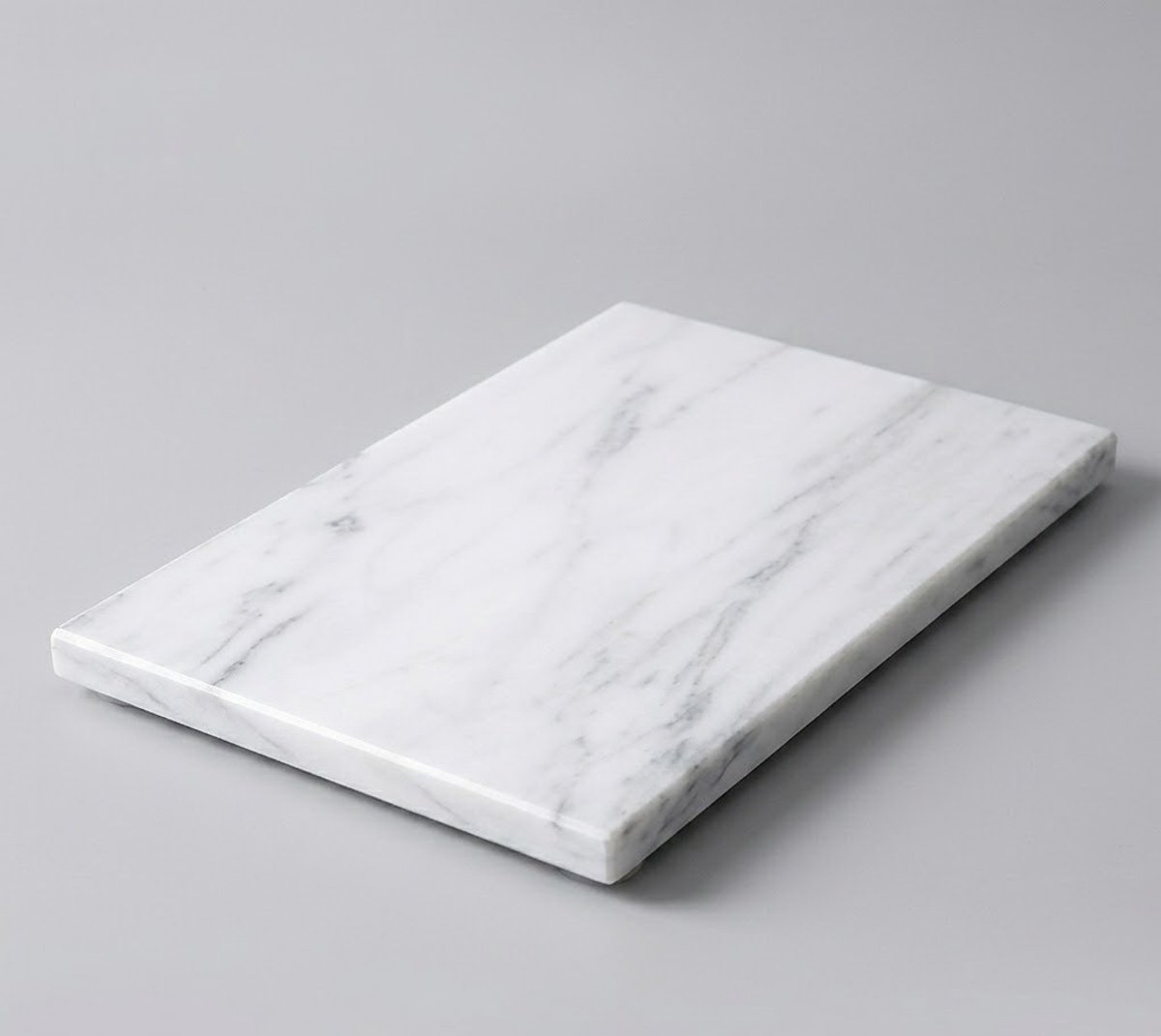 PersisCo Wit Marmeren Serveerplank – 30 x 20 cm – Luxe Rechthoekig Natuurstenen Plateau, Premium Borrelplank & Exclusieve Serveerplank voor Kaas, Snacks & Woondecoratie