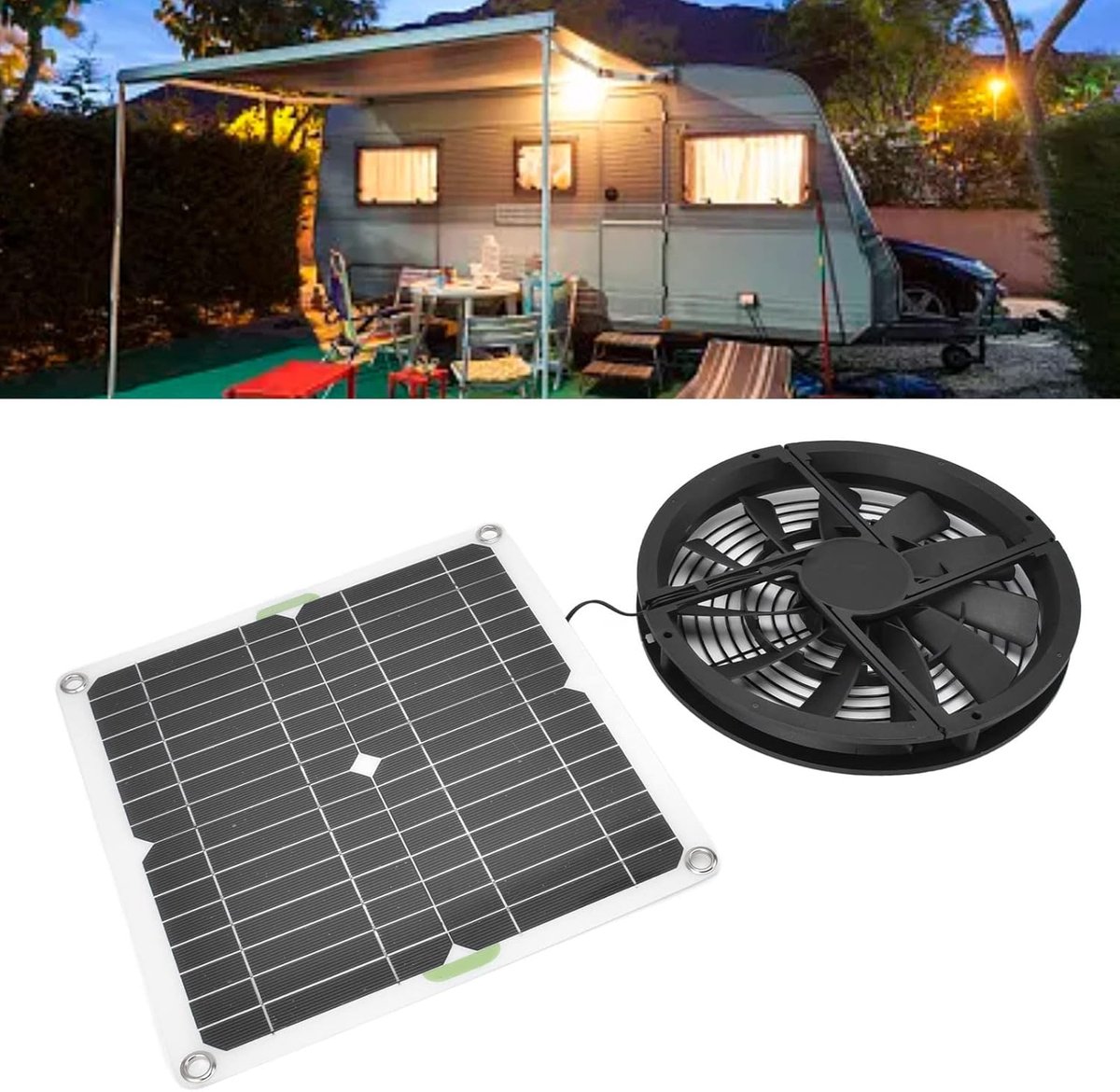 Zonnepaneel Ventilator - Afzuigventilator Kit - Lucht Verfrissen - Waterdicht Ontwerp - 10