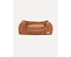DOGGUO® Hondenmand Orthopedisch - M 80x60 cm - Hondenkussen - Honden Kussen voor Hond - Zachte Hondenbed met Rand - Wasbare Hoes - Memory Foam - Dog Bed - Coussin Chien - Beige Brown