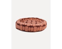 DOGGUO® Donut Hondenmand - M 70x70 cm - Orthopedisch Hondenkussen - Honden Kussen voor Hond - Zachte Hondenbed met Rand - Wasbare Hoes - Memory Foam - Dog Bed - Coussin Chien - Bordeaux Peach