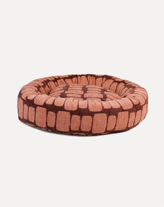 DOGGUO® Donut Hondenmand - M 70x70 cm - Orthopedisch Hondenkussen - Honden Kussen voor Hond - Zachte Hondenbed met Rand - Wasbare Hoes - Memory Foam - Dog Bed - Coussin Chien - Bordeaux Peach