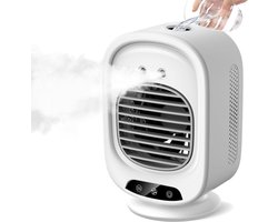 Nieuwe draagbare 2-in-1 airconditioner voor de zomer met koelspray, luchtbevochtiger en bevochtigingsventilator - Wit Comfort-model - Mini-airconditioner met 3 ventilatorsnelheden, USB-aansluiting, geschikt voor kantoor of slaapkamer.