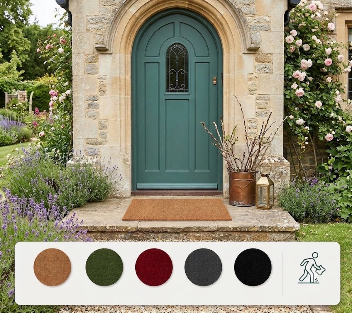 Maison Elara Antislip Kokosmat - Antibacteriële Deurmat voor Overdekte Buitenruimtes - Duurzame Natuurvezel - 40x60 cm - Naturel