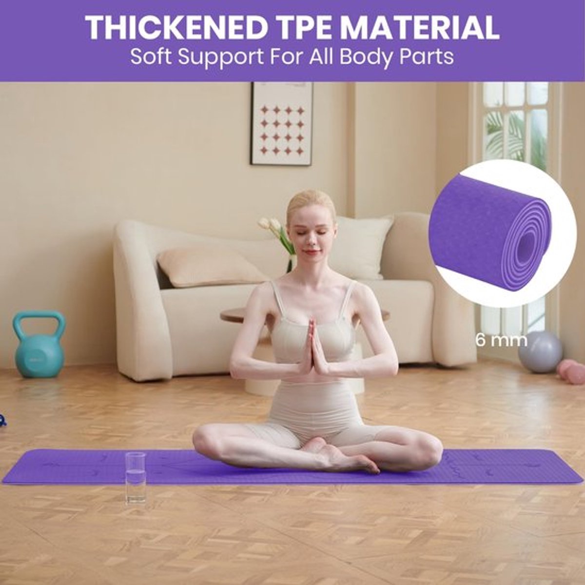 Fitnessmat Store_8 - 183 x 61 cm, antislip, TPE