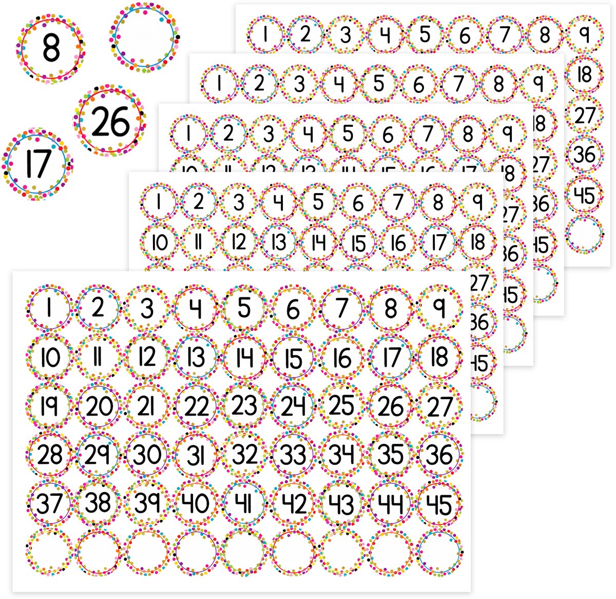Cijfer Stickers - 270 Nummer Stickers - Beschrijfbare Planner Stickers - Agenda Stickers