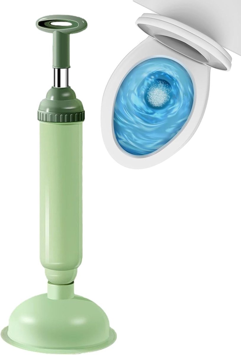Toiletplunjer - Badkamer Ontstopper - Verstopping Verwijderen - Hogedruk Vacuümzuiging - 38 x 293 cm - Groen