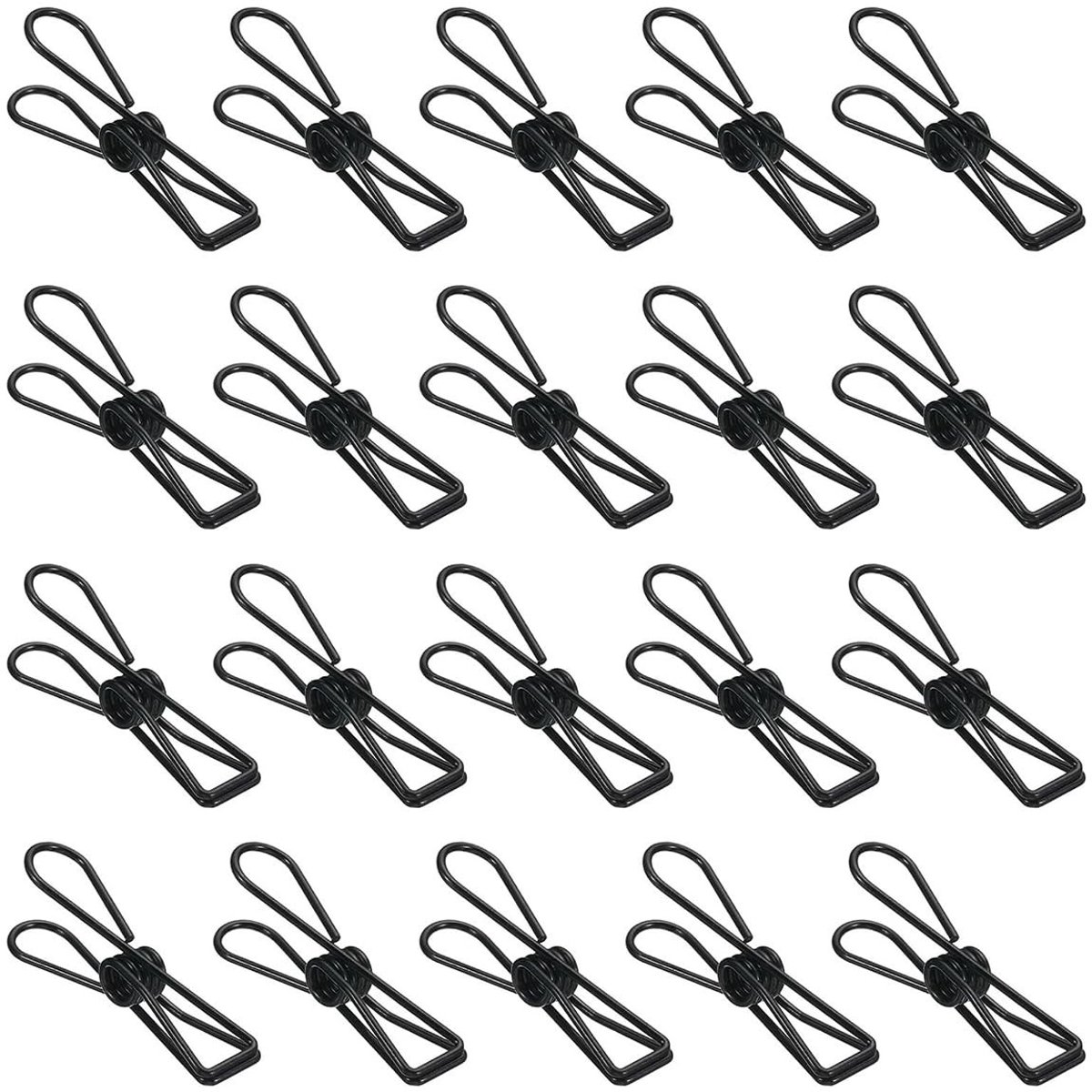 Dailygoods - 50 stuks metalen draadklemmen, multifunctionele stalen draadklemmen, 32 mm mini-pinnen voor kleding, rekeningen, papier, kantoorbenodigdheden, keuken, kamperen (zwart)