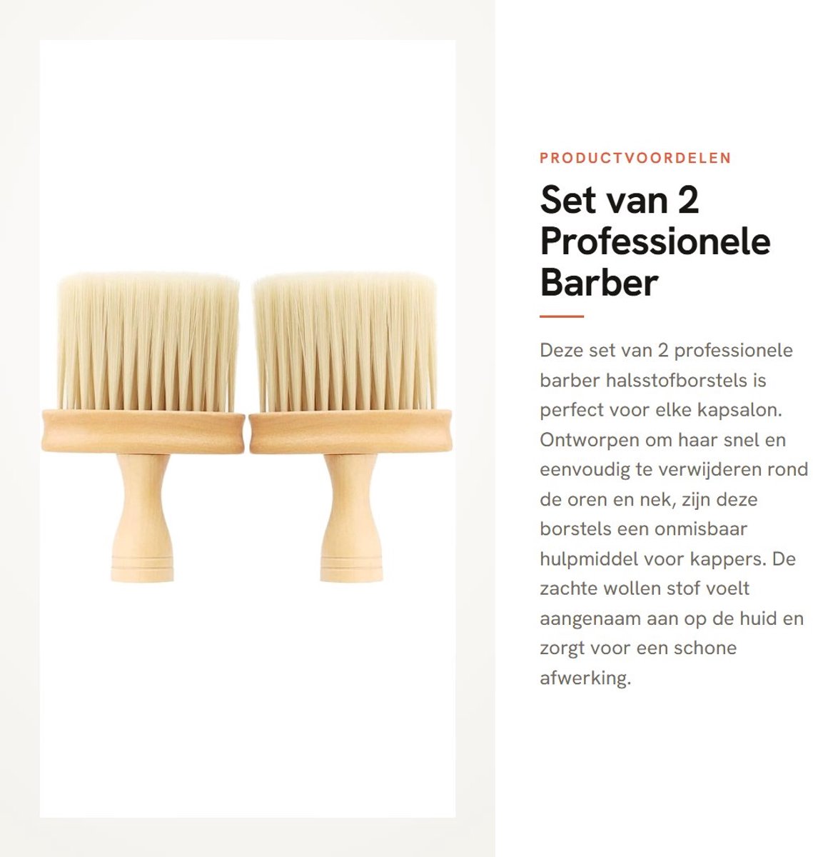 Dailygoods- Nekduster Professionele Borstel - 2 Stuks - Zachte Reinigingsborstel - Ergonomisch Houten Handvat - Lichtgewicht - Voor Kapsalon Gebruik - Haarbos