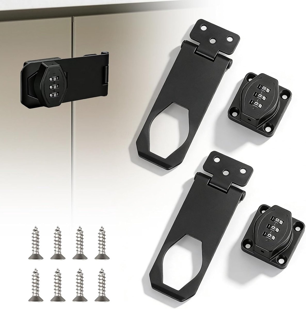2 Pcs 4 Inch Robbery Combination Lock: Robbery Lockable Safety Lever, Combination Lock, Door Lock, Cabinet Lock for - ShopVlot