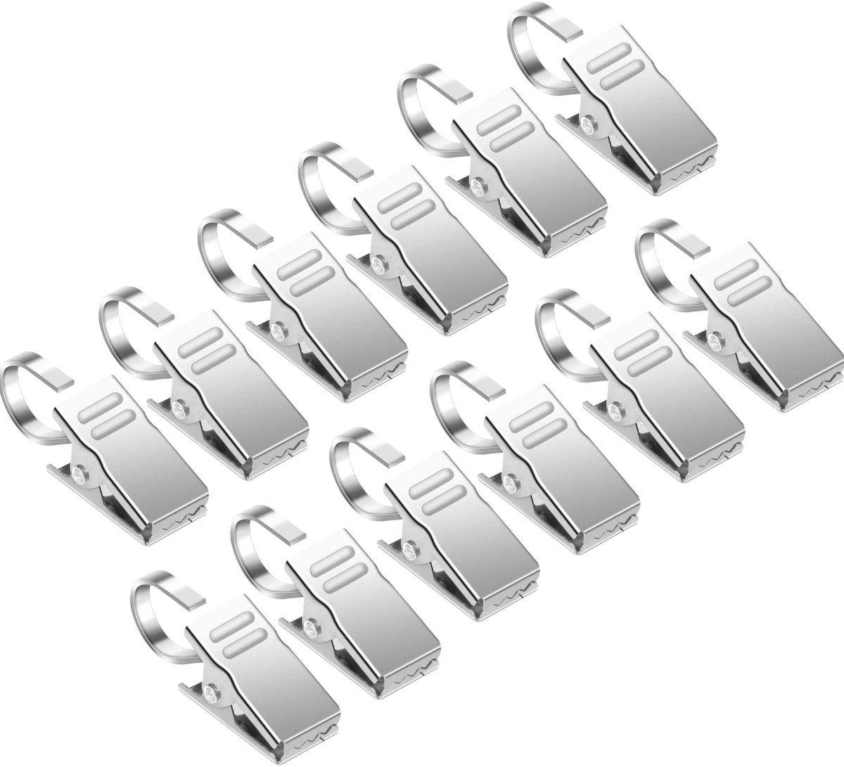 CZ Store®- Gordijn Clip - 12-PAK - ✮LEVENSLANGE GARANTIE✮ Douchestang Klem Ring, Roestvrijstalen Gordijnringen met - ShopVlot