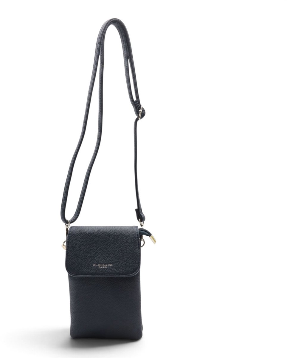 Flora&Co - Paris - Handig Crossbody hand/telefoontasje voor mobiel - gsm - blauw