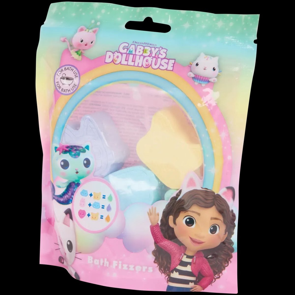 Gabby's Dollhouse Bad Bruisballen - Kinder Badproduct - Voor Meisjes en Jongens - Vrolijke Bruisbal met Gabby's Dollhouse Thema - Voor een Kleurrijk en Leuk Badmoment - Ideaal Cadeau voor Fans van Gabby's Dollhouse - Voor Thuis en Verjaardagen
