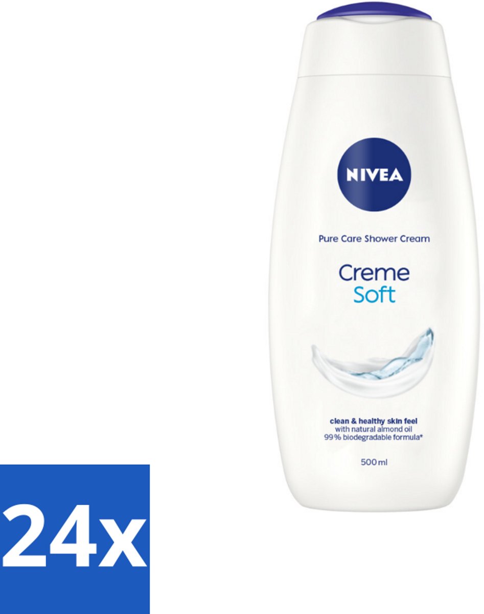 24 x NIVEA - Douchecrème - Zacht - Huidbeschermend - Amandelolie - 500 ml - Douchecrème - NIVEA - Hydratatie - Amandelolie - Zacht