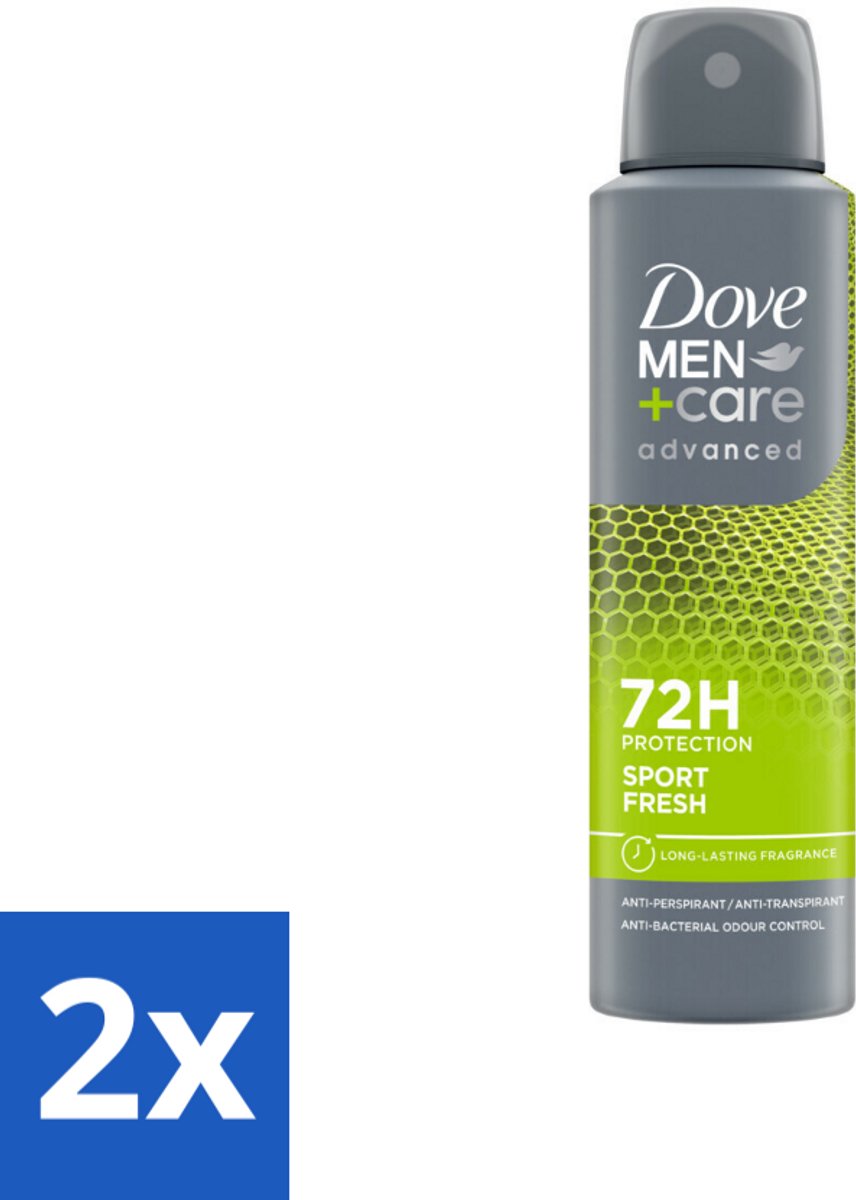 2 x Dove Men+Care Deodorant Spray - Sport Fresh - 150 ml - Deodorant - Anti-transpirant - Mannen - Sport - Frisheid