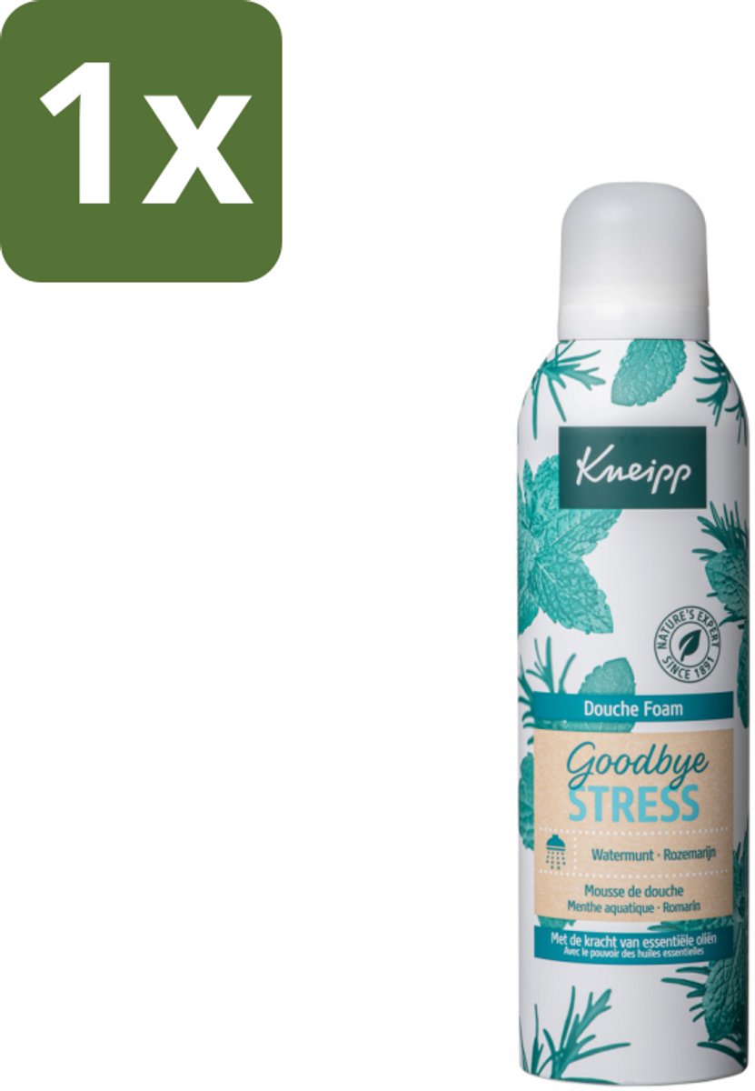 1 x Kneipp - Douche schuim - Goodbye Stress - Watermunt & Rozemarijn - 200 ml - Douche Foam - Stress Verlichting - Watermunt En Rozemarijn - Verfrissend Schuim - Natuurlijke Geur
