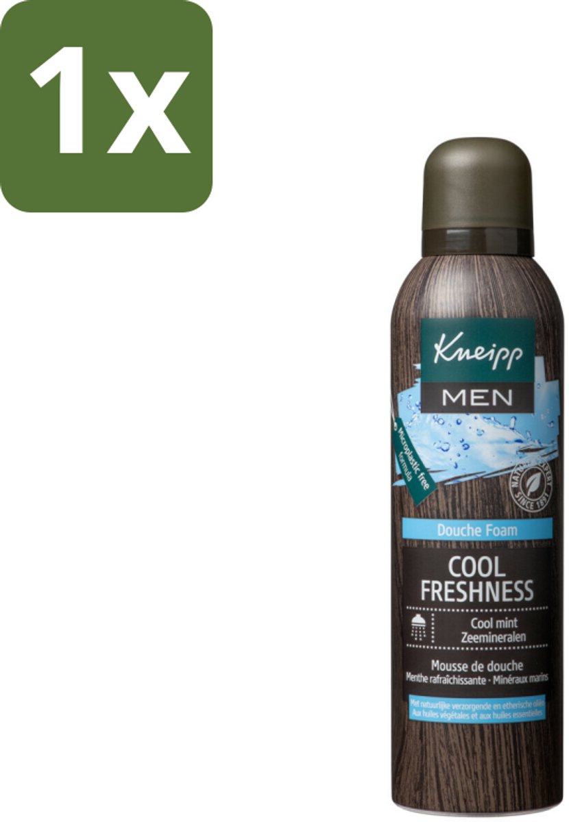 1 x Kneipp - Douche schuim - Men Cool Freshness - Frisse geur - 200 ml - Douche Foam Mannen - Frisse Geur - Munt Geur - Natuurlijke Schuim - Huid Verzorging