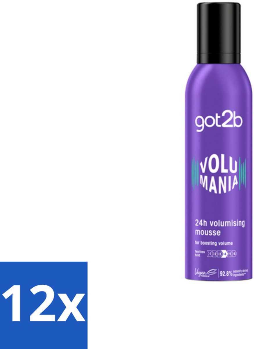 Got2B - Volumemousse - Volumania 24H - 250 ml - Voordeelverpakking - 12 stuks