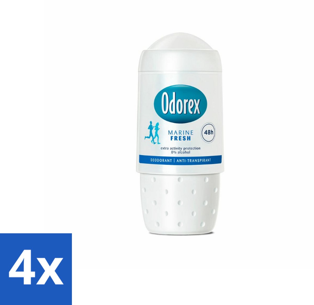 4 x Odorex - Deodorant Roller - Marine Fresh - Verfrissende Bescherming - 50 ml - Deodorant - Antitranspirant - Alcoholvrij - Deodorant Roller - Frisse Geur