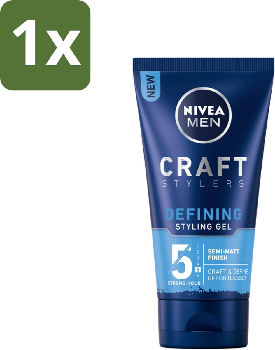 1 x NIVEA MEN - Styling Gel - Matte Finish - 150 ml - Styling Gel Voor Mannen - Matte Finish Haar - Haar Fixatie - Haar Verzorging - Vitamine E Haar
