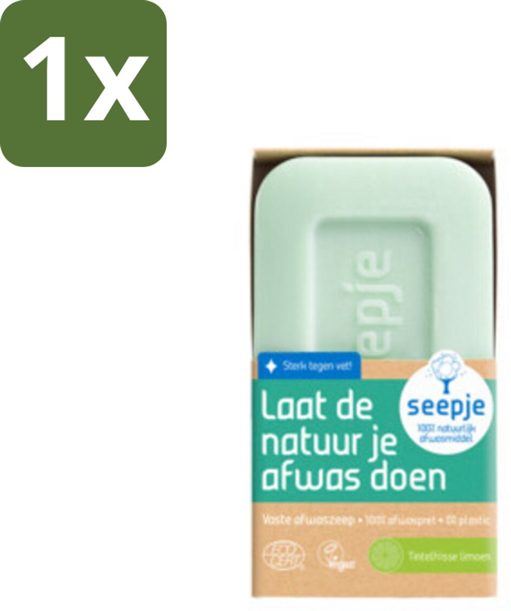 1 x Seepje - Afwaszeep - Handgemaakt & Biologisch - Tintelfrisse Limoen Geur - 120 gr - Afwaszeep - Handgemaakte Zeep - Biologische Zeep - Milieuvriendelijke Zeep - Limoen Geur