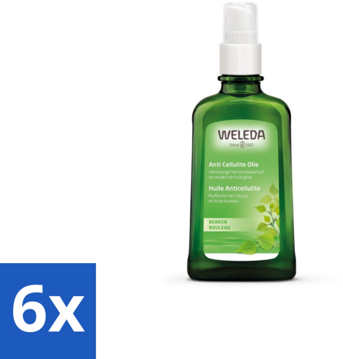 6 x WELEDA - Anti‑Cellulite olie - Berken - 100 ml - Anti-cellulite Olie - Natuurlijke Huidverzorging - Gladde Huid - Stevigere Huid - Plantenextracten