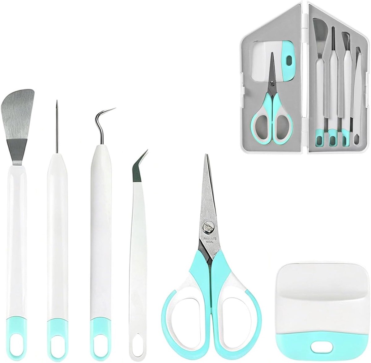 Vinyl gereedschapset 6-delig - opslagdoos - precisie tools - ideaal voor knutselprojecten - ShopVlot