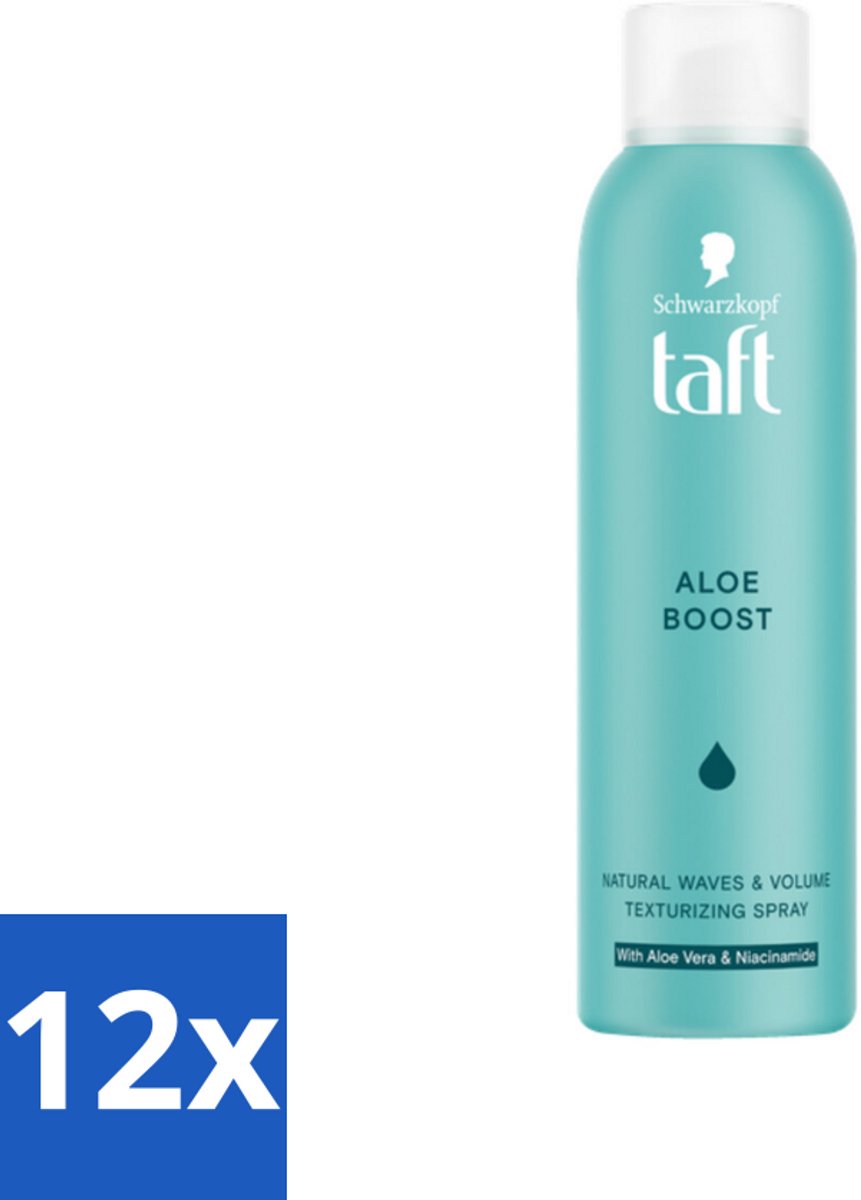 Taft - Texturizing Spray - Aloe Boost - Lichtgewicht volume - 150 ml - Voordeelverpakking - 12 stuks