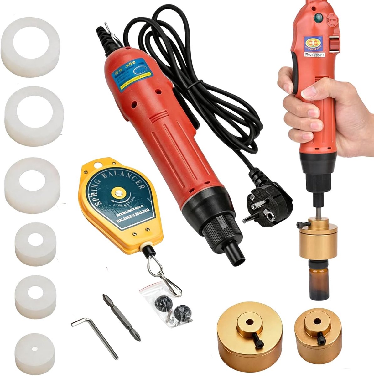 Flessensluiter elektrisch - ergonomische handgreep - instelbaar koppel 2-30 kg - ShopVlot