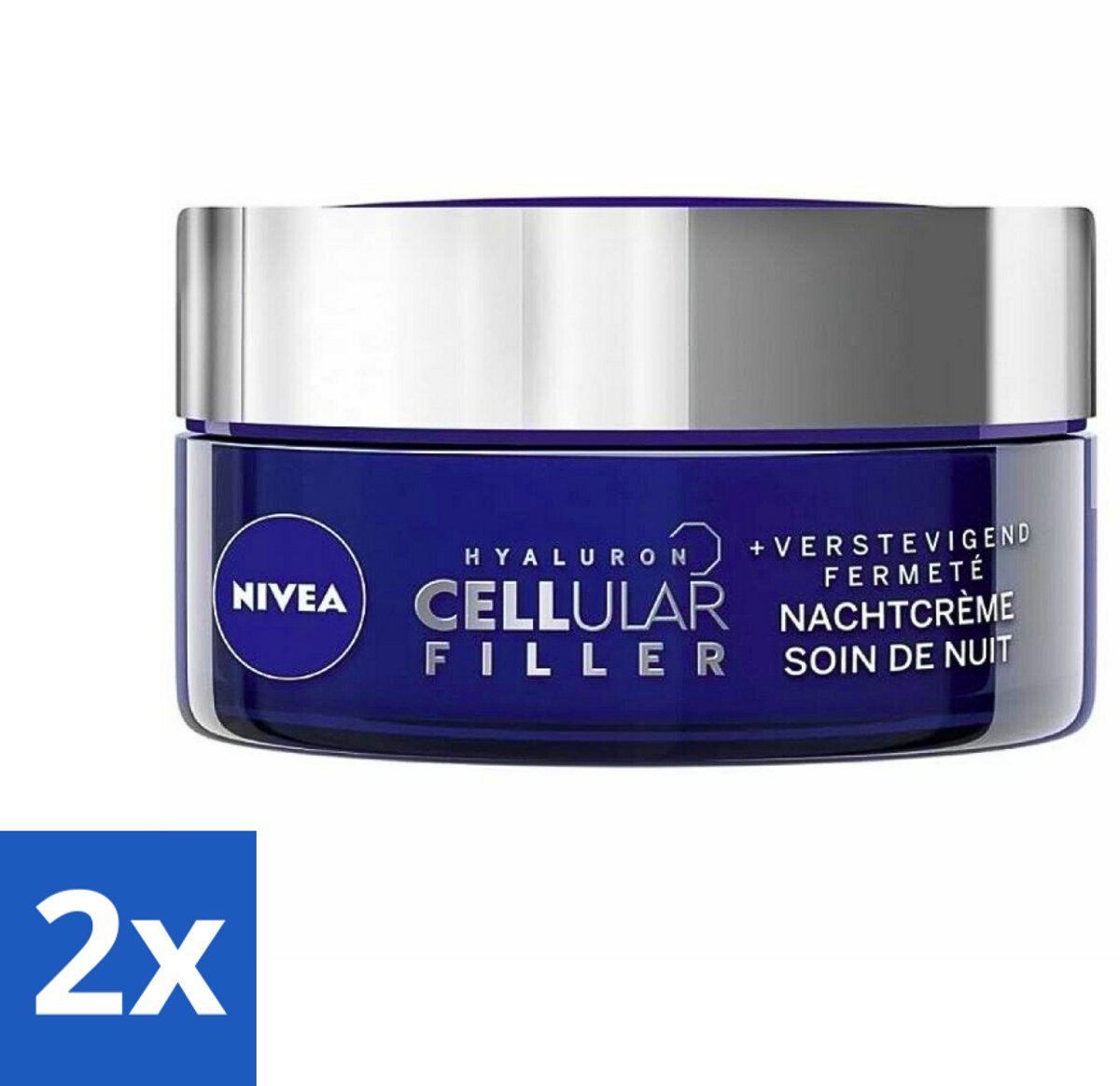2 x NIVEA - Nachtcrème - CELLular Expert Filler Anti-Veroudering - Voor alle huidtypes - Met Hyaluronzuur & Foliumzuur - Anti-Rimpel & Hydraterend - 50 ml - Nivea Anti-rimpel Crème - Nachtcrème - Hyaluronzuur - Filler - Anti-aging
