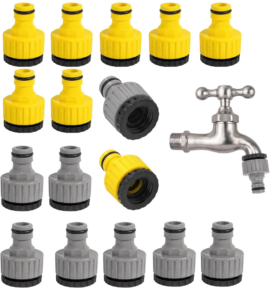 HETYYAEKQ 16 stuks voor Gardena-koppeling 1/2 inch 3/4 inch - ShopVlot