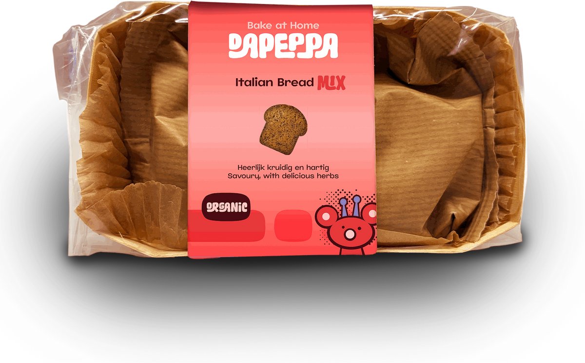 DaPeppa Italiaans brood - Biologische broodmix - Incl. houten bakvorm - Alleen water toevoegen - 360 g