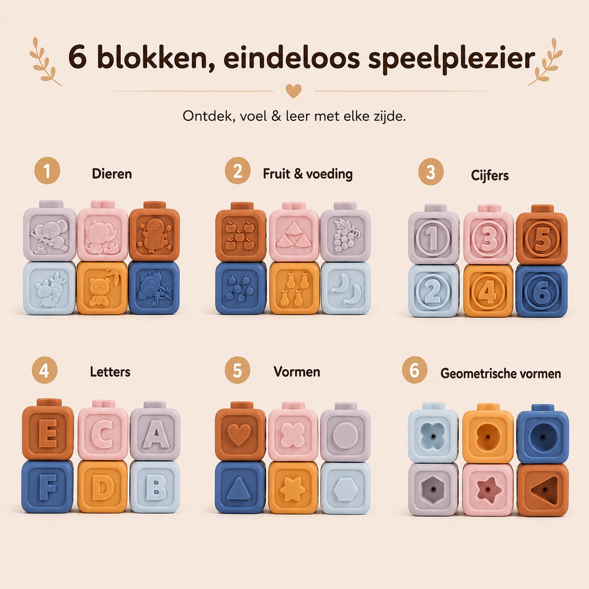 Joymaxx Koala Stapelblokken & Stapelringen - Sensorisch Baby Speelgoed 12 maanden - 13 Stuks - 6 maanden tot 2 jaar — afbeelding 3