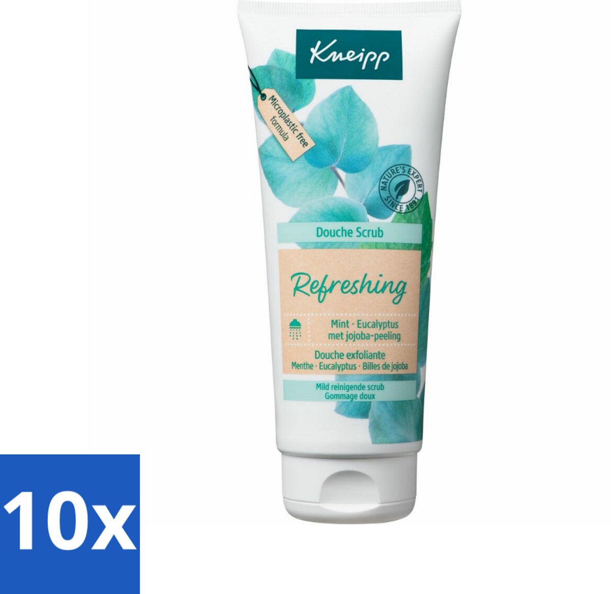 10 x Kneipp - Douche scrub - Refreshing - Mint & Eucalyptus - 200 ml - Douche Scrub - Huidverzorging - Exfoliatie - Mint En Eucalyptus - Jojoba Scrub