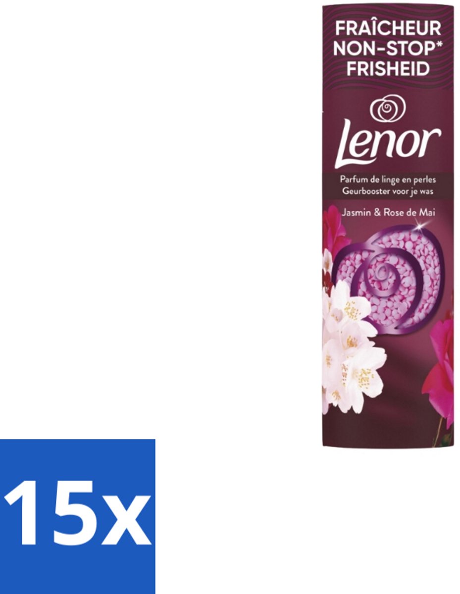 15 x Lenor - Geurbooster - Jasmijn & Rose de Mai - Non-Stop Frisheid - 19 Wasbeurten - Geurbooster - Wasgeur - Jasmijn En Rose De Mai - Wasgeurparfum - Wasgeurparfum 19 Wasbeurten