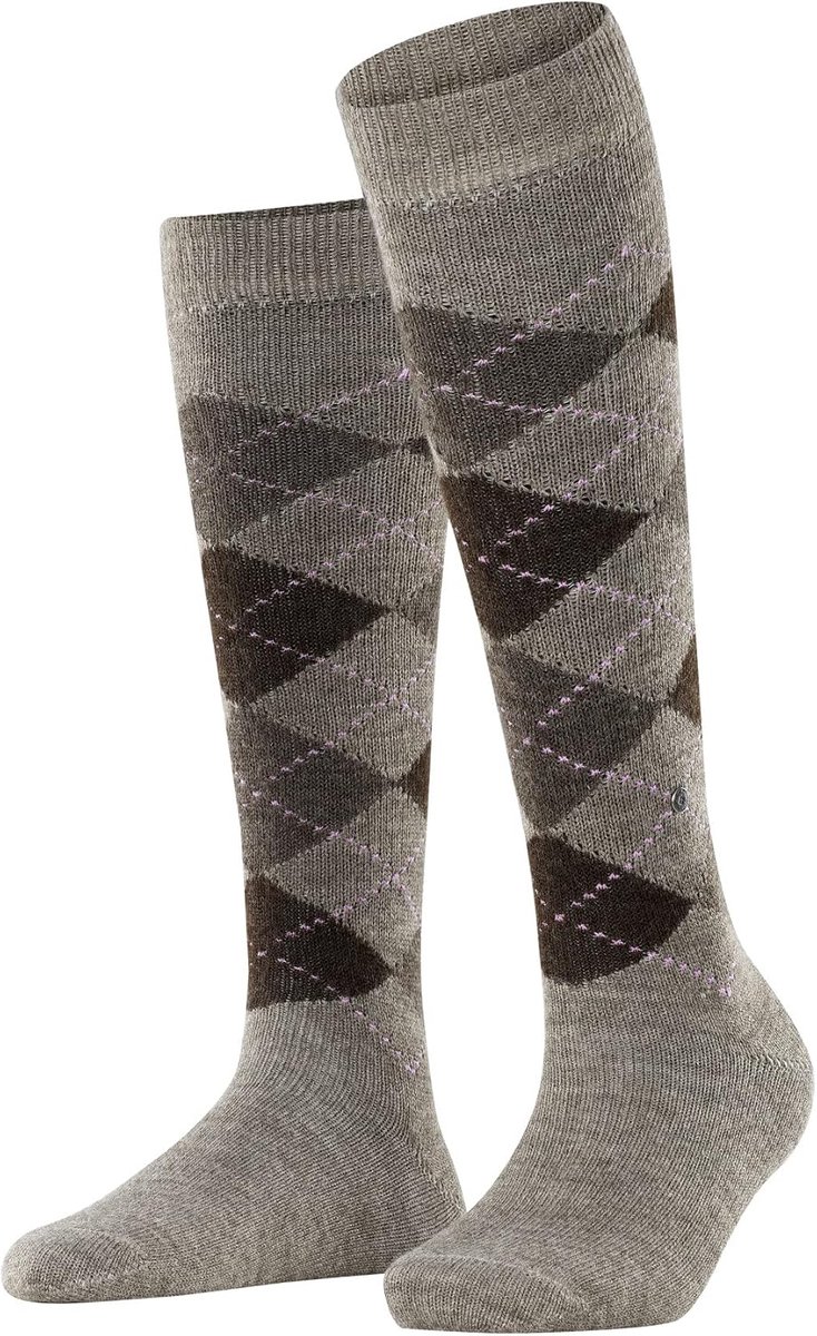 Dameskniekousen - Soft en Patroon - Bruin Notenmelange - Ideaal voor Comfort - ShopVlot