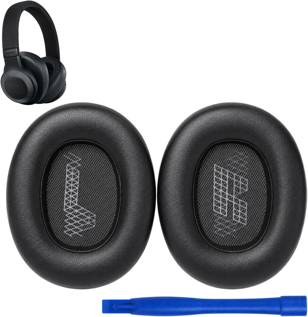 1 paar vervangende oorkussens voor JBL E65 (E65BTNC)/Live 650 (650NC 650BTNC)/Duet NC, zacht schuimkussen, kunstleer - ShopVlot