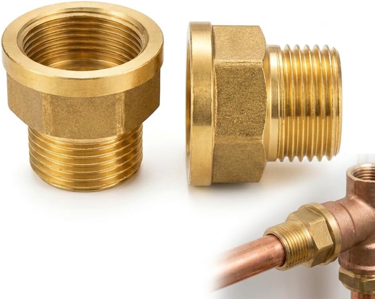 0.75" Vrouwelijk aan 0.5" Mannelijke BSP Draad Messing Hex Bush Vermindering Connector - ShopVlot