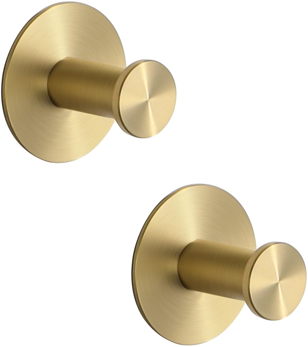 Famanu – Zelfklevende haken set van 2 stuks in goud, zonder boren, ideaal voor handdoeken en accessoires