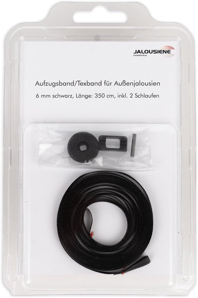 Jealousy Warema repair kit including texband, end rubber and text tape holder (black 350 cm) - ShopVlot