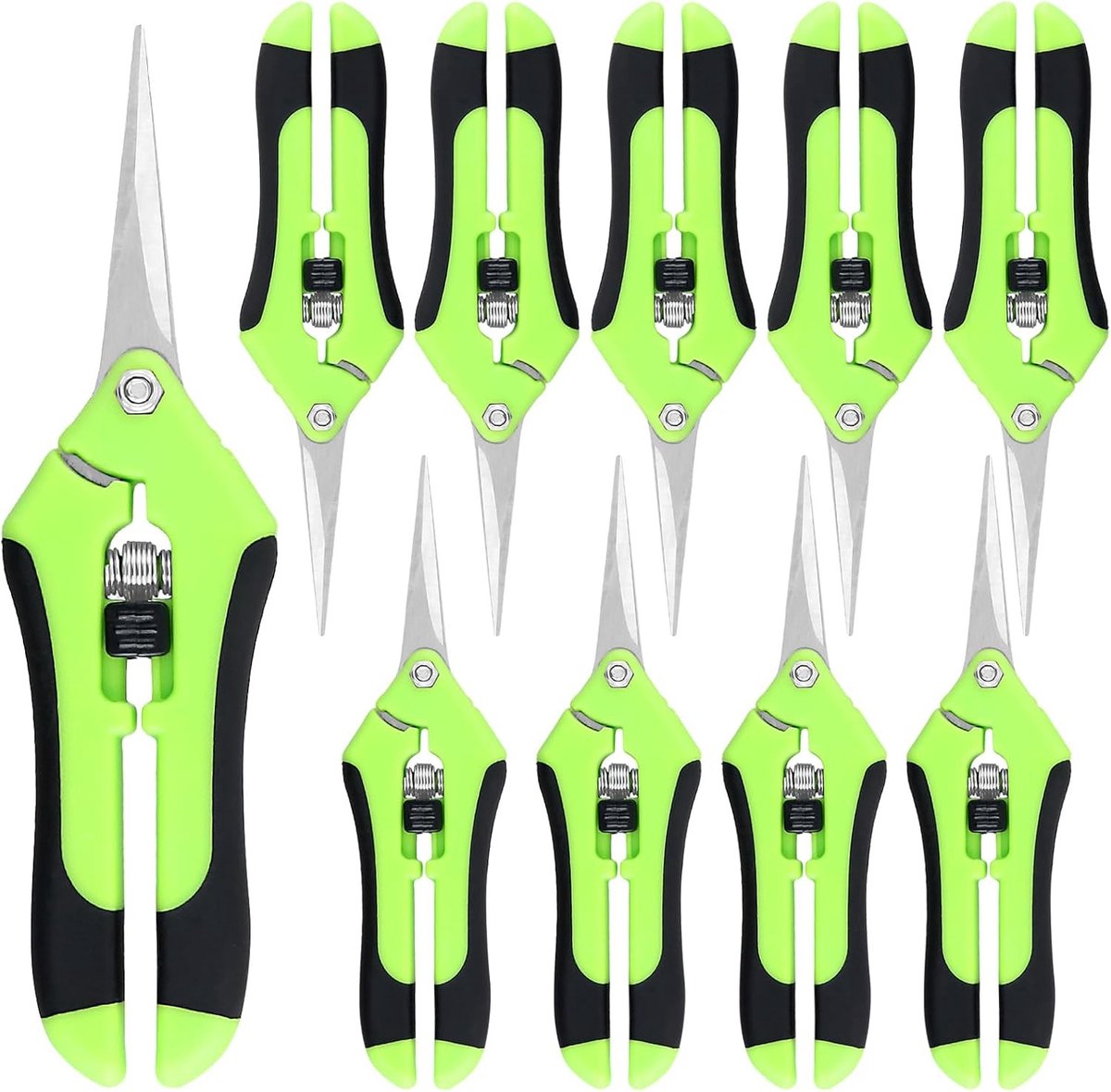 Knipschaar tuin - Groen - 17 cm - Roestvrijstalen Lemmet met Ergonomische Handgrepen - Voor Precisie Tuinwerkzaamheden