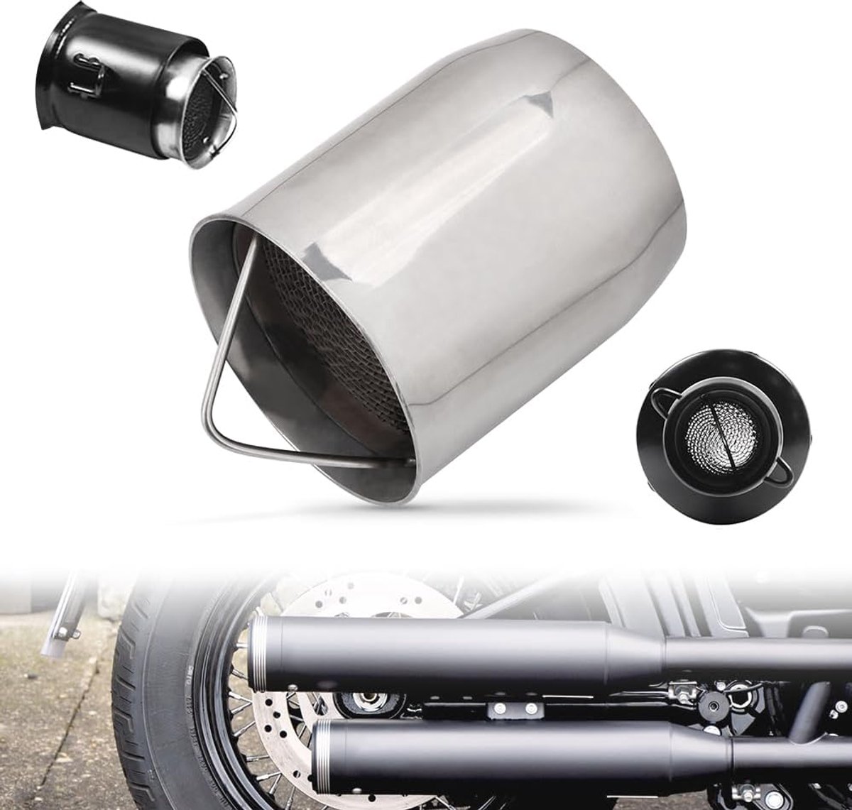 60mm Exhaust DB Killer Universal Motorcycle Exhaust Muffler Muffler Noise Reducer - ShopVlot