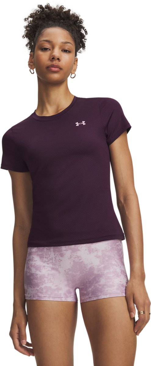 Under Armour Tech Mesh SS-PPL Dames Sportshirt - Paars Echo - Mauve Roze