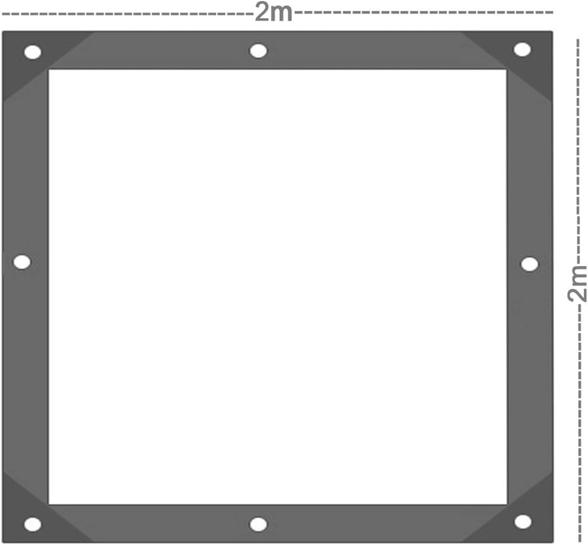 Waterdicht transparant tentzeil - Transparant - 2 x 2 m - Polyethyleen Zeil met Ogen en Zeilspanners - Multifunctioneel Beschermzeil