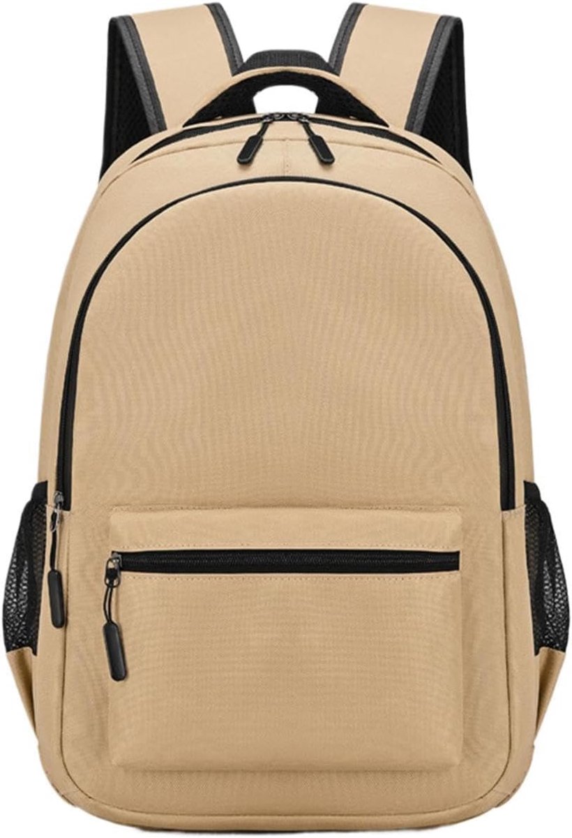 Damesrugzak met capaciteit, waterdicht, verstelbare schouderriem, Lichte schoolrugzak voor kantoor, reizen, zakenreizen, outdoor, laptop, boeken, fles, schrijfwaren（Kaki）