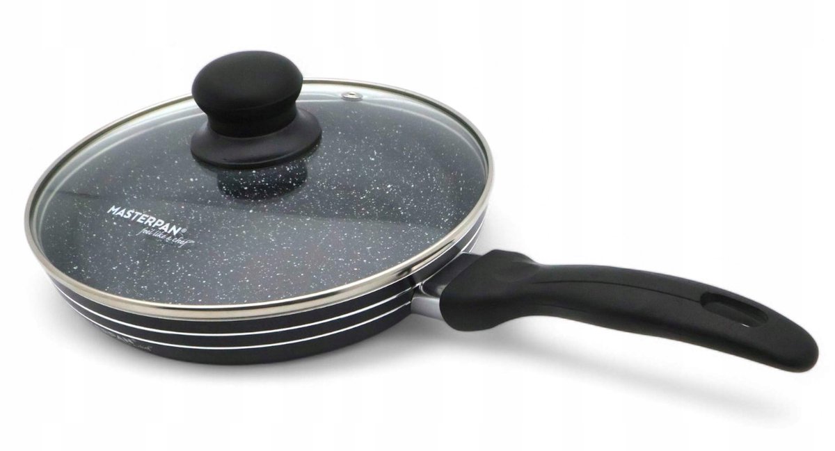 Granit Pannenkoekpan met Deksel 28cm Honingraat Inductie Gas 2.5L