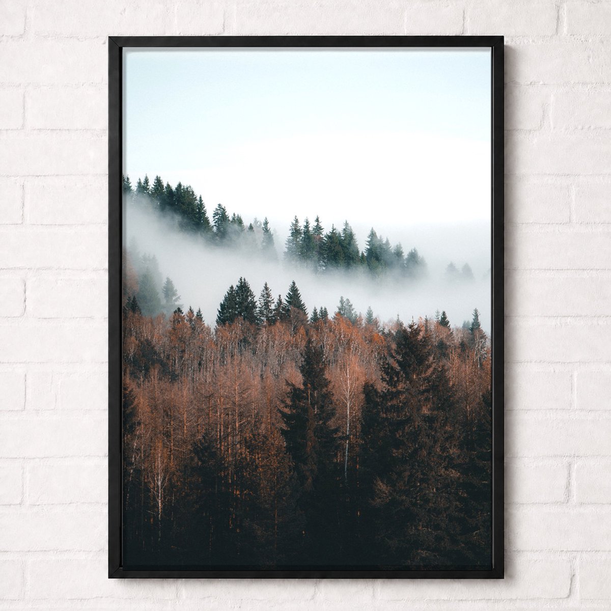 Herfstbos in de Mist Poster - Misty Forest Collection - Natuur Posters - A2+ 43,2 x 61 cm