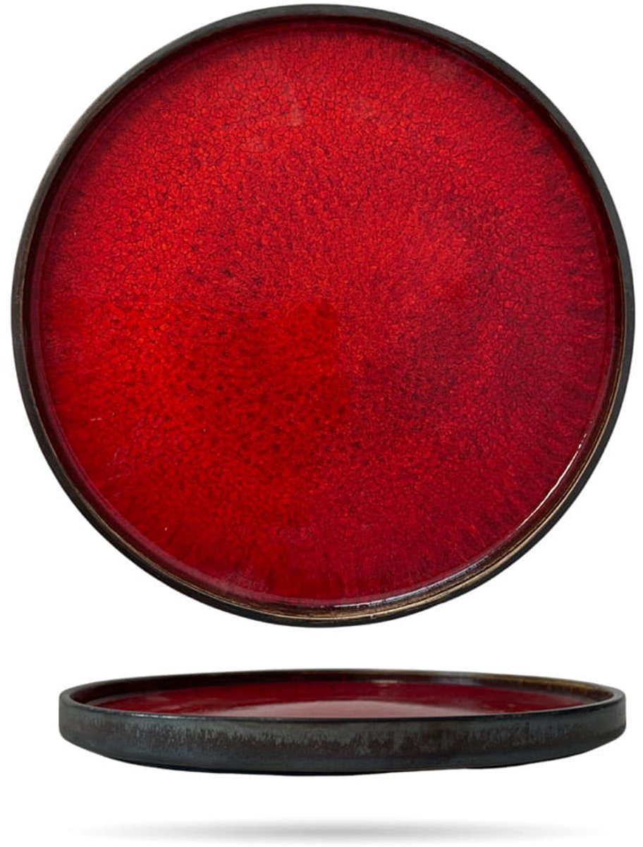Kera Ceramika Arondi Ruby Dinerbord 28cm - Rood/Bruin